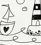 Breezy Day Lighthouse, line illustration, Giclee print - Image 3