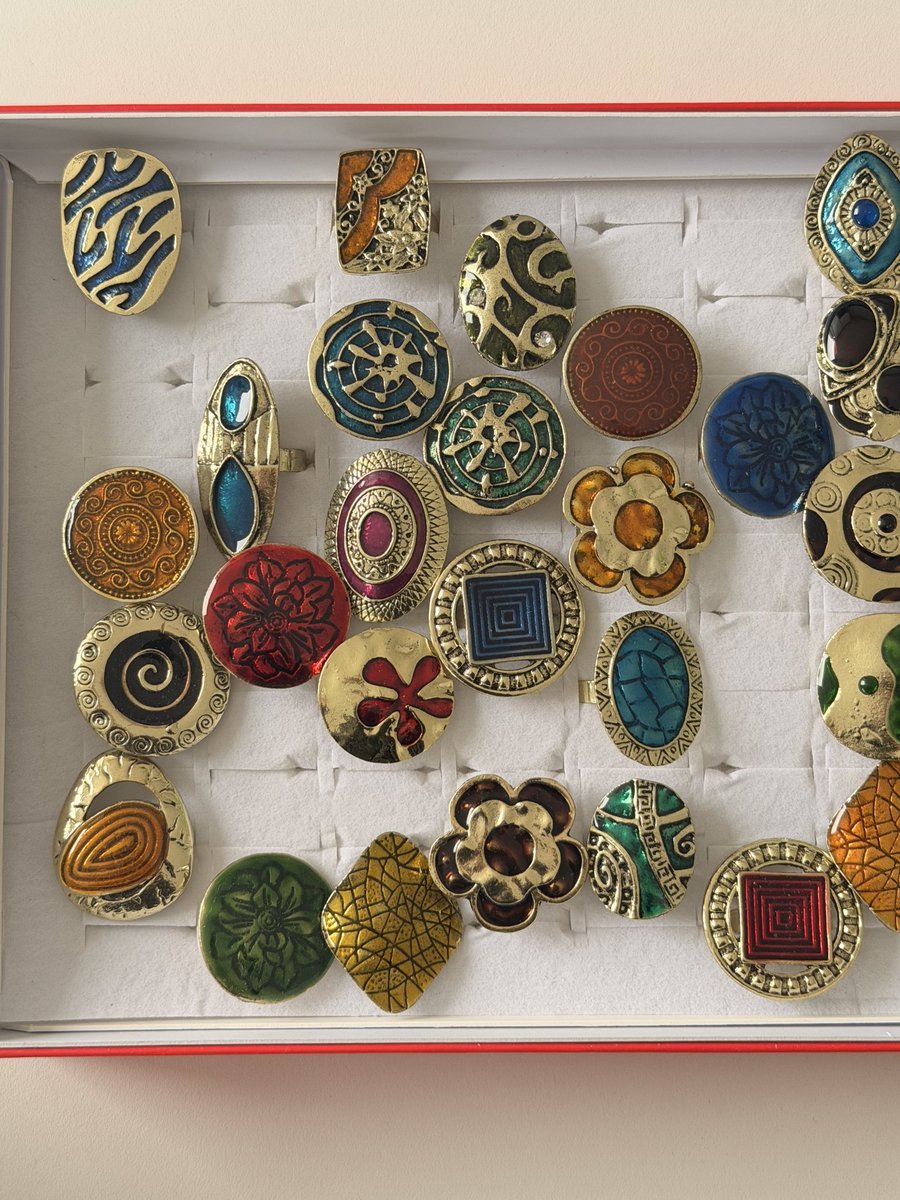 Image of Handmade enamel rings