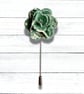 Flower Lapel Pin, Green Flower,  Wedding Buttonhole, Boutonniere  - Image 1