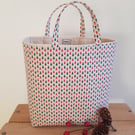 Reusable fabric Christmas gift bag; tiny trees