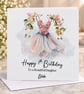 Fairy Flower Dress Birthday Card For Girl Her Happy Birthday Daughter Niece etc - Image 1