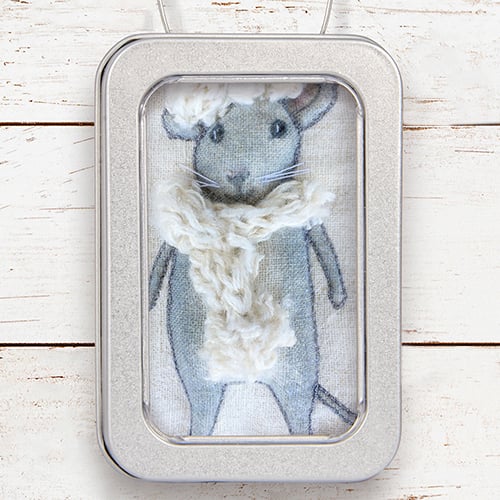 Mouse, little winter mouse, mouse picture, gift, ornament