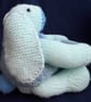 Rabbit with knitted basket keepsake holder – Green - Special Gift - Image 3