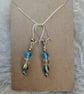 "Golden Flow" - Sparkly beaded hook earrings (Sterling silver hooks) - Image 2