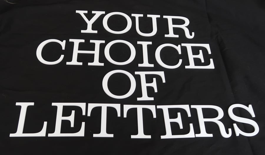 Acrylic letters or numbers, 3mm thick, white , House names, letters or numbers. 