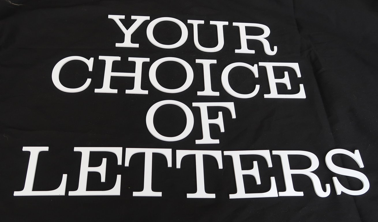 Acrylic letters or numbers, 3mm thick, white , House names, letters or numbers. 