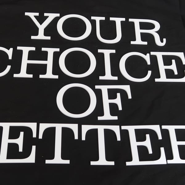 Acrylic letters or numbers, 3mm thick, white , House names, letters or numbers. 