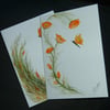 TWO Original A6 Hand painted floral greetings cards 55