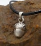Sterling Silver Acorn Pendant Necklace, 25th Anniversary, Nature Jewellery Gift. - Image 1