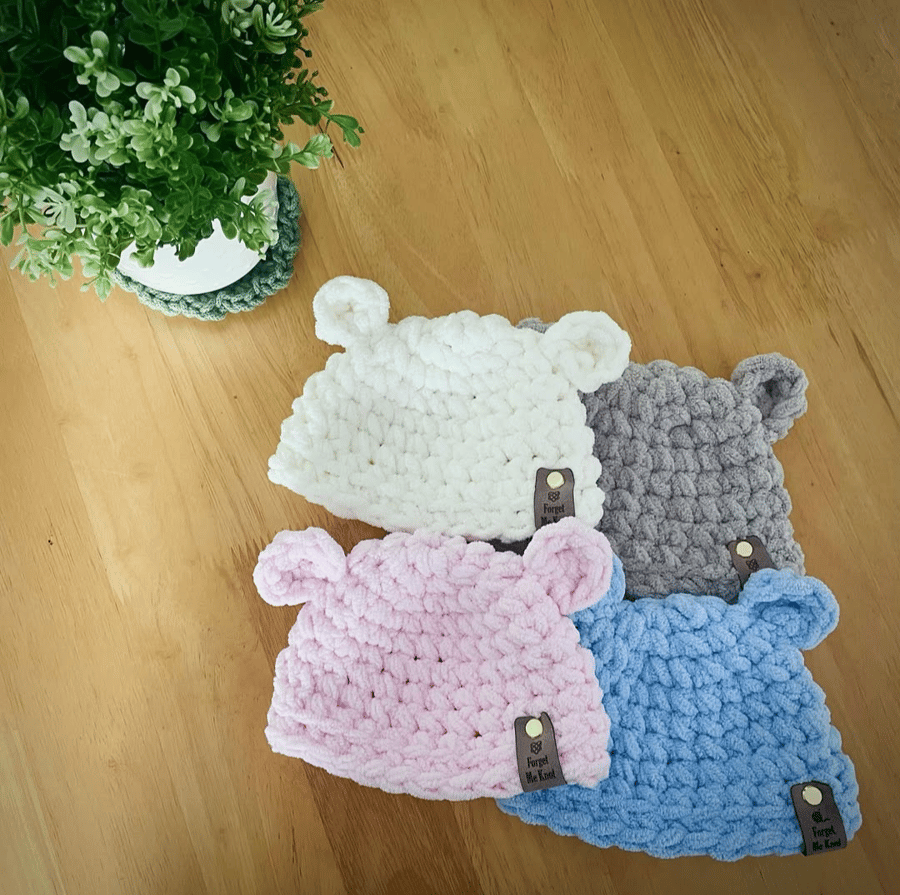Crochet Baby Bear Hat 