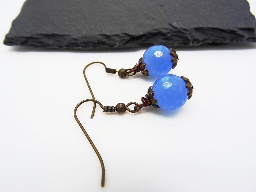 Faceted Jade Earrings