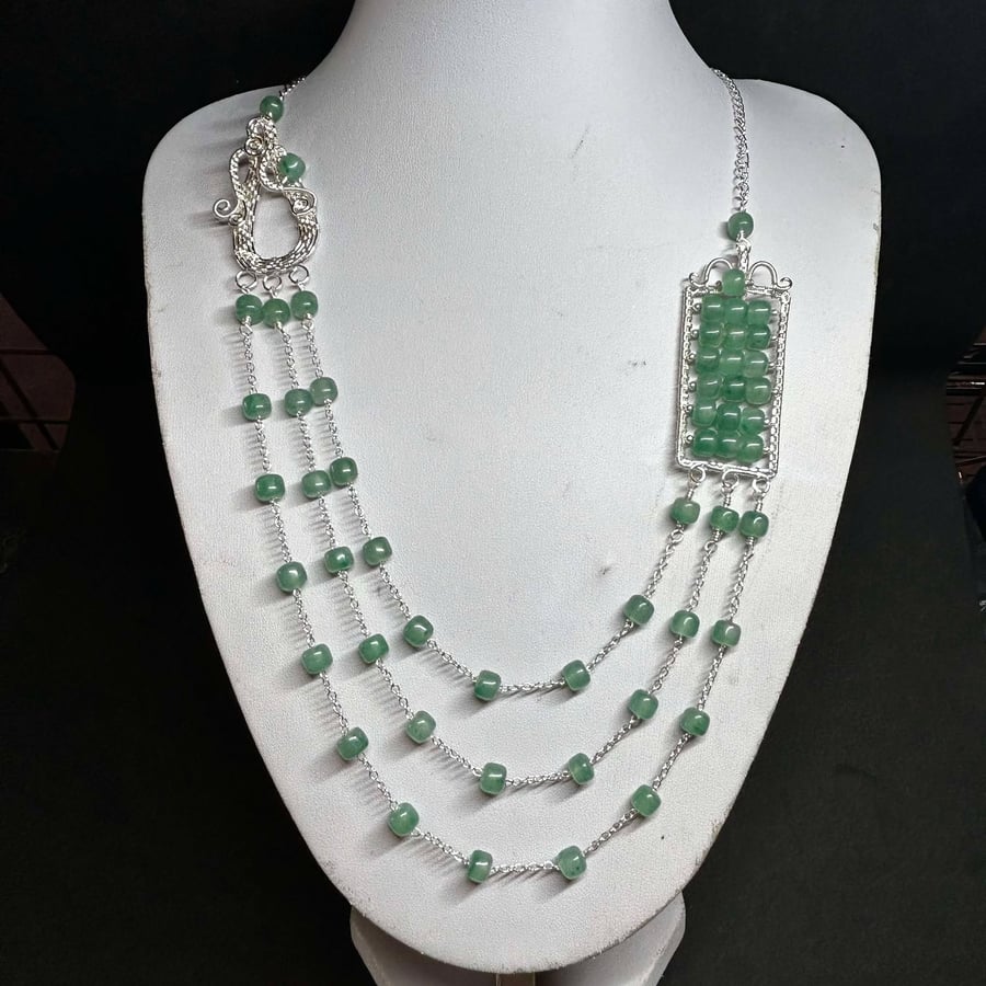 Dulong Jade Cascade Necklace, Handmade