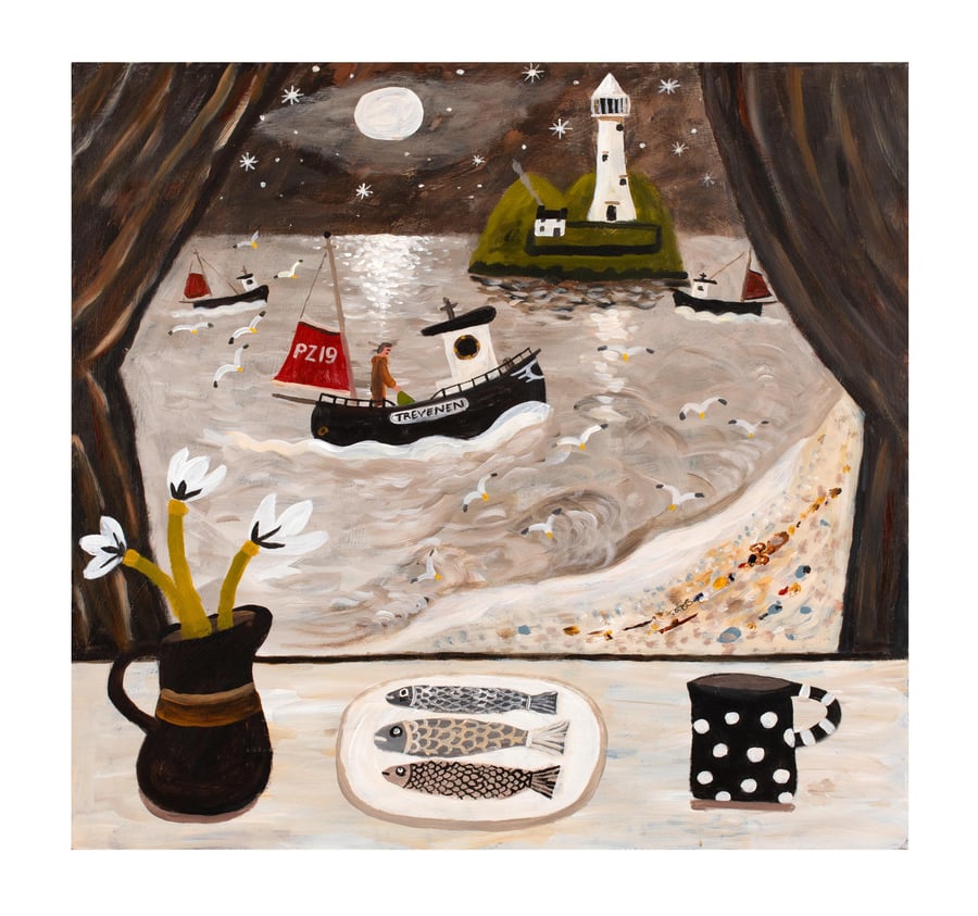 Godrevy Collector's Print: Signed Fine Art on Tintoretto Gesso Paper