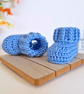 Crochet Baby Booties with Ribbed Folded Cuff