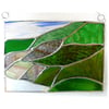 Scottish Mountains Panel Stained Glass Picture Landscape 011