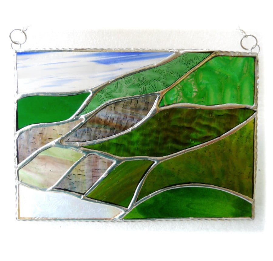 Scottish Mountains Panel Stained Glass Picture Landscape 012