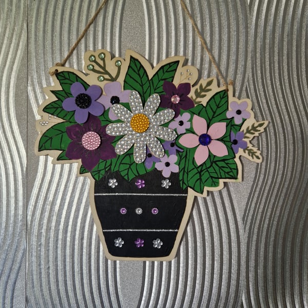 Wooden flower picture. 