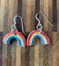 Porcelain Rainbow Earrings with silver ear hooks