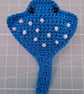 Crocheted and beaded brooch - manta ray - Image 2