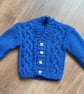 Hand knitted baby boys cable cardigan - Image 2