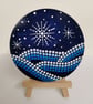 Hand painted 'midnight sky' mandala coaster - Image 1