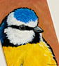 Blue Tit Garden Bird Original Painting - Mini Artwork 55mm x 84mm - Image 2