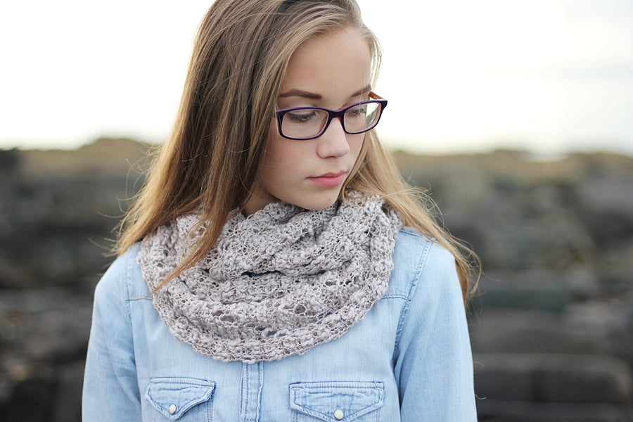 Knitted Opium infinity scarf cowl for women and teens