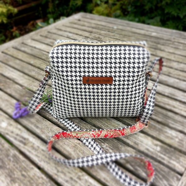 Houndstooth Crossbody Bag