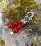 Sterling silver and carnelian bead earrings