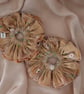 Gold Copper Satin Tulle Net XL Scrunchies, Lacey Ruffle Frill Scrunchies, Daisy  - Image 7