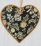 Decoupaged Wooden Hanging Heart 15cm (6”): Floral design
