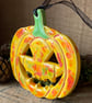 Yellow ceramic pumpkin decoration - Image 2
