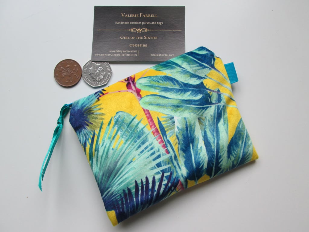 SALE Printed Velour  Coin Purse