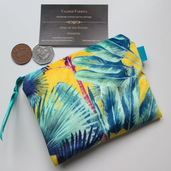 SALE Printed Velour  Coin Purse