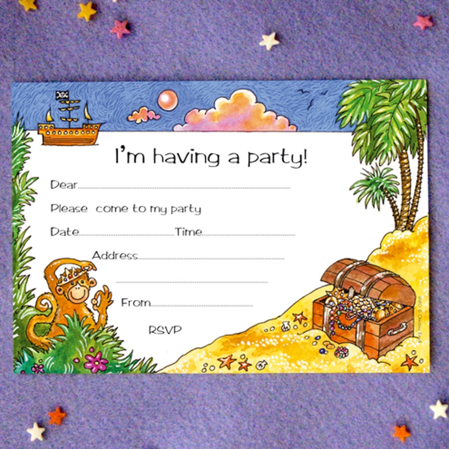 Pirate Treasure Island Invitations Folksy