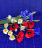 Paper Cornflower and Poppy Wildflower Bouquet - Image 1