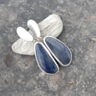 Sapphire and sterling silver drop earrings