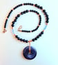 Blue Goldstone, Swarovski Crystal 'Sapphire' and Copper Necklace - Free UK P&P - Image 3