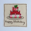 Embroidered Birthday Cake Card