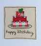 Embroidered Birthday Cake Card
