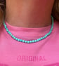 4mm Turquoise Beaded Necklace  - Image 4