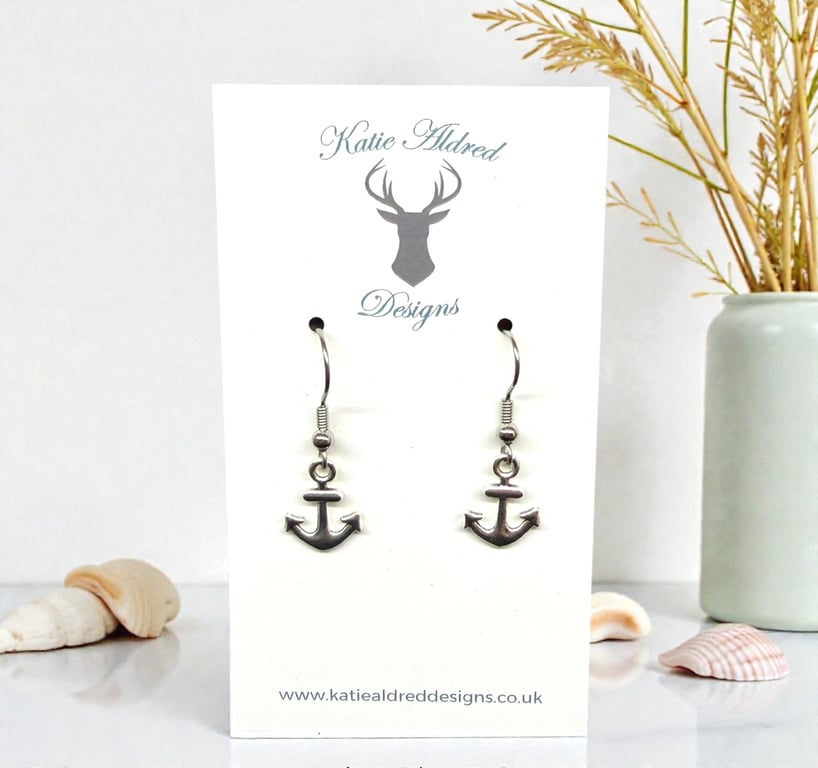 Charm Earrings - Anchor 