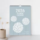 2026 Floral Wall Calendar – Hand-Illustrated Botanical Designs