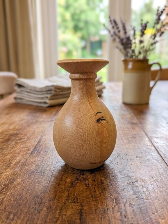 Handmade English Lacewood ( London Plane ) Budvase. Handturned vase