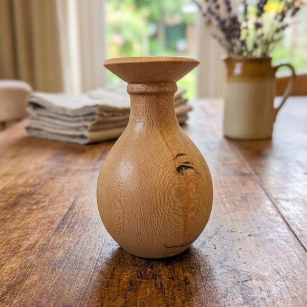 Handmade English Lacewood ( London Plane ) Bud vase. Handturned vase