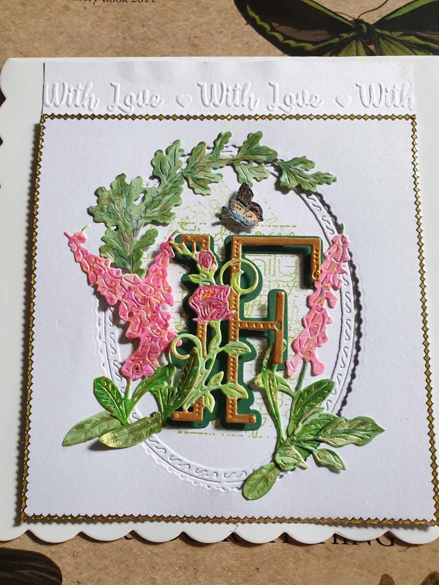 Original Hand Painted 3D Decoupage And Mixed Media Card Free P&P