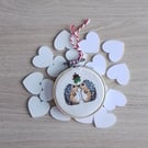 Hanging Christmas Decoration, Hedgehog Decoration, Cross Stitch