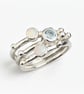 Aquamarine Opal silver stack ring, Opal stack ring, raindrops stack ring, - Image 10