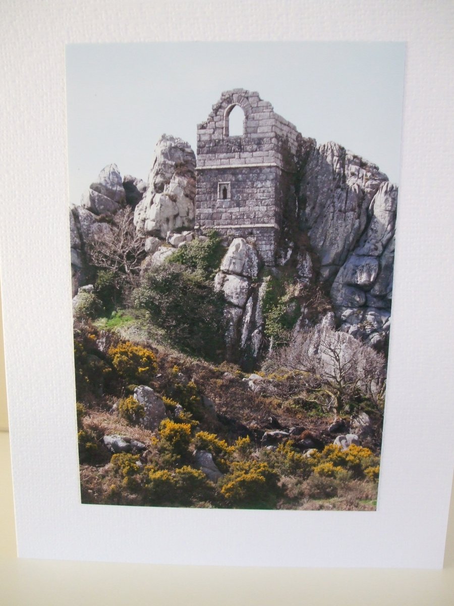 Photographic card of Roche Rock; a monument nr.Roche, Cornwall.