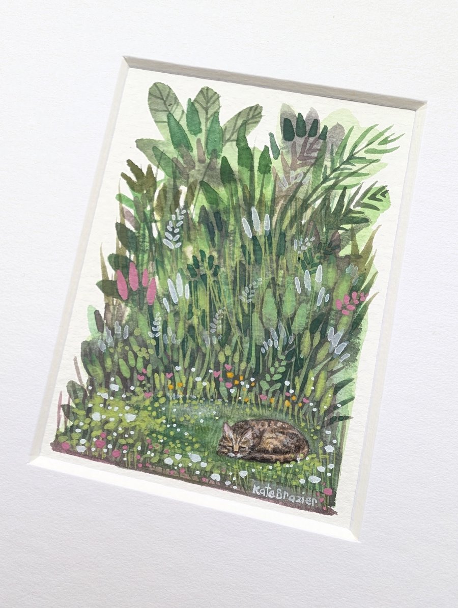 Daisy - Original miniature. A5 Mounted. Mixed Media